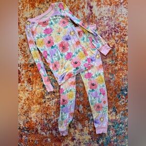 Little Sleepies Bamboo Pajama Set Floral Watercolor Print